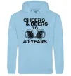 Женская толстовка (худи) Cheers&beers to 40 years Голубой фото