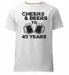 Мужская премиум футболка Cheers&beers to 40 years Белый фото