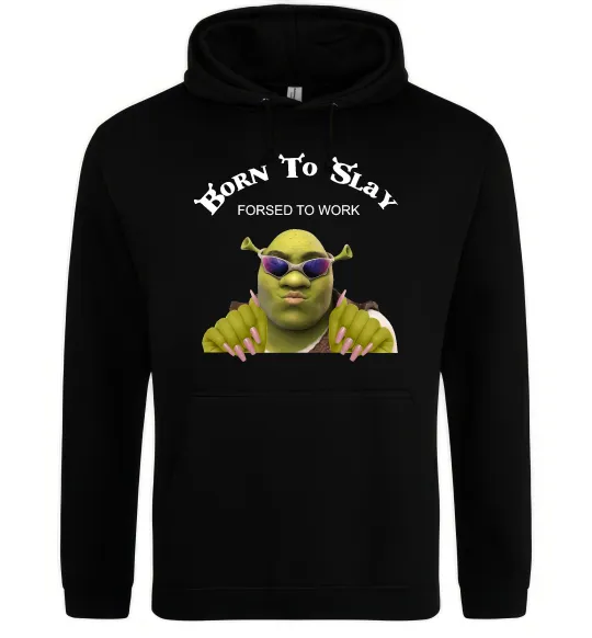 Мужская толстовка (худи) Born to slay Черный фото