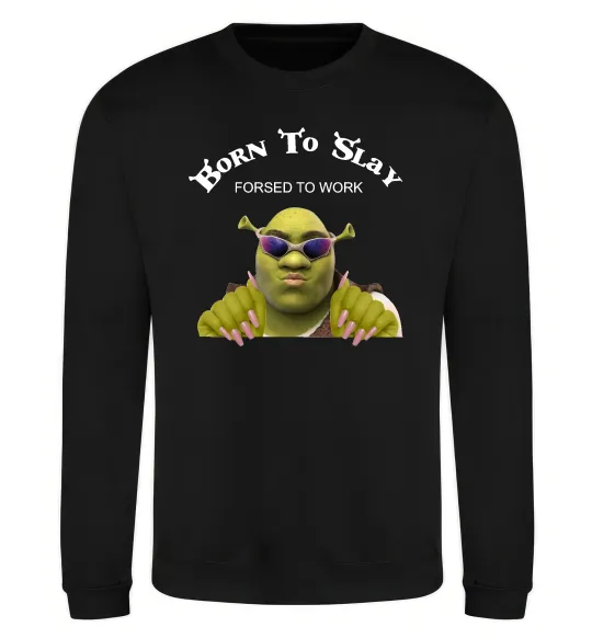 Свитшот Born to slay Черный фото