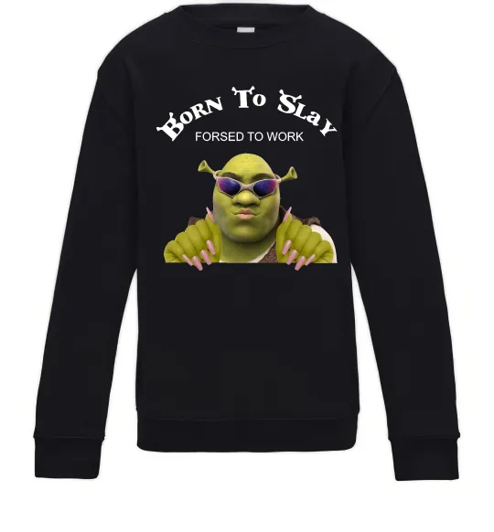 Детский Свитшот Born to slay Черный фото