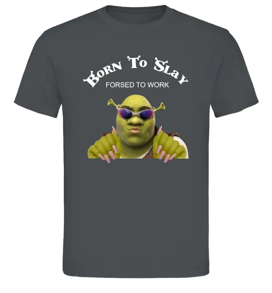 Мужская футболка Born to slay Графит фото