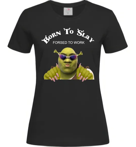 Женская футболка Born to slay Черный фото