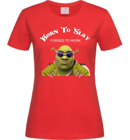 Женская футболка Born to slay Красный фото