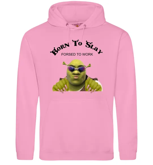 Мужская толстовка (худи) Born to slay Розовый фото