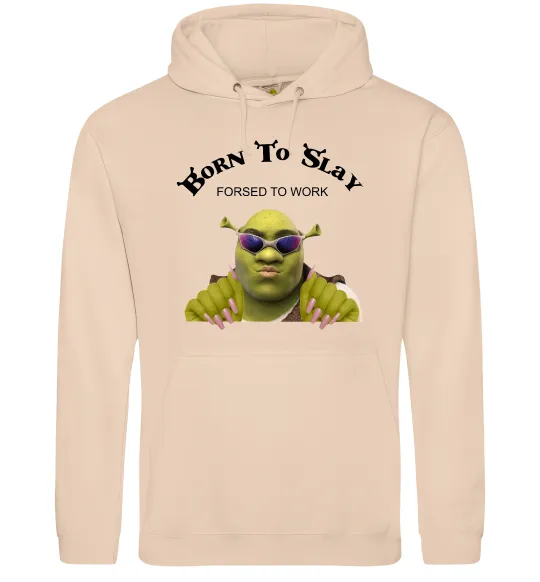 Мужская толстовка (худи) Born to slay Песочный фото