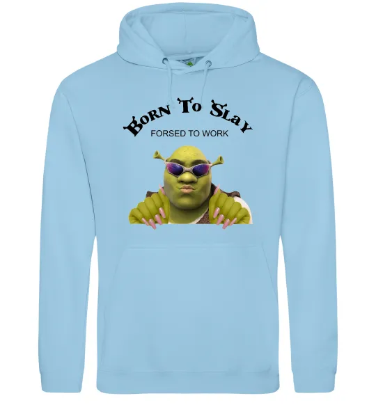 Мужская толстовка (худи) Born to slay Голубой фото