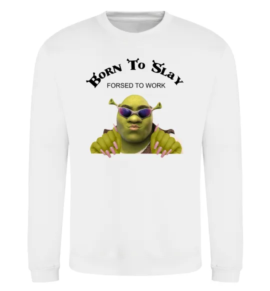 Свитшот Born to slay Белый фото