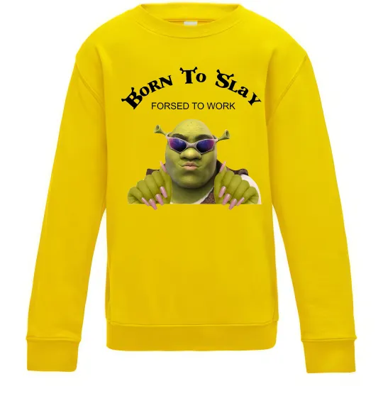 Детский Свитшот Born to slay Солнечно желтый фото