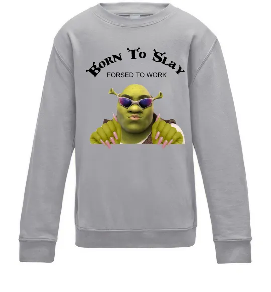 Детский Свитшот Born to slay Серый меланж фото