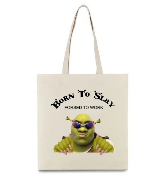 Эко-сумка Born to slay Бежевый фото