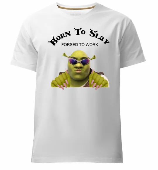 Мужская премиум футболка Born to slay Белый фото