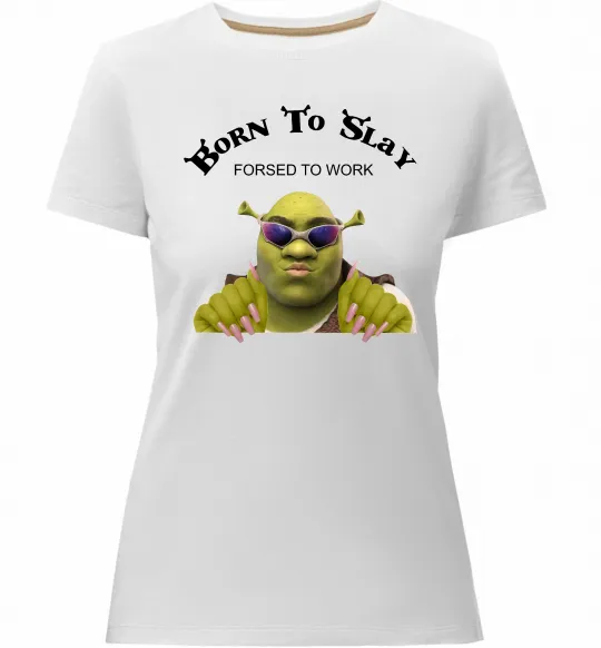 Женская премиум футболка Born to slay Белый фото