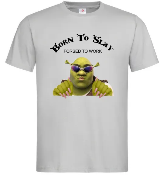 Мужская футболка Born to slay Серый фото