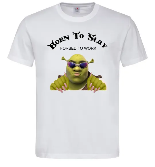 Мужская футболка Born to slay Белый фото