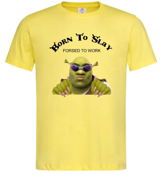 Мужская футболка Born to slay Лимонный фото