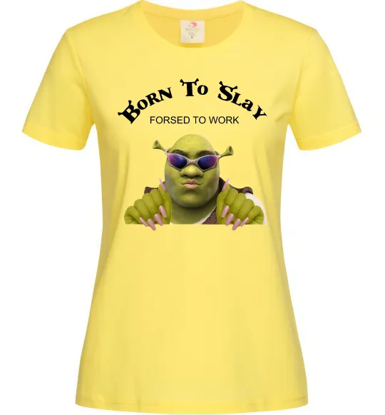 Женская футболка Born to slay Лимонный фото