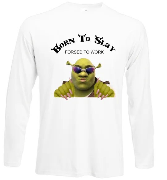 Лонгслив Born to slay Белый фото