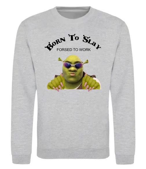 Свитшот Born to slay Серый меланж фото