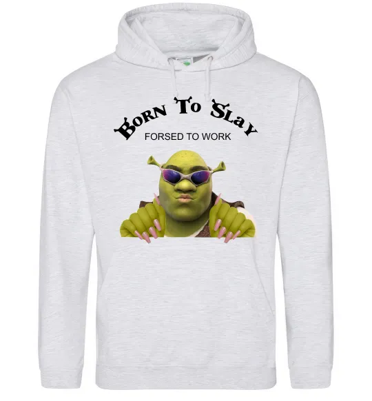 Женская толстовка (худи) Born to slay Серый меланж фото