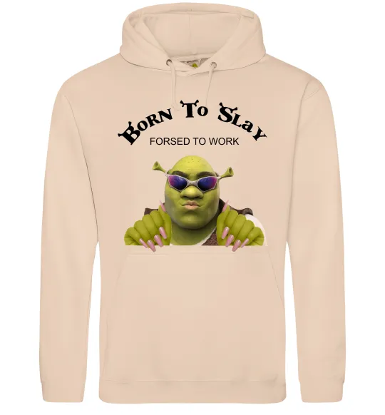 Женская толстовка (худи) Born to slay Песочный фото