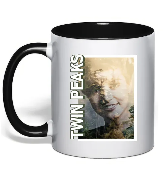 Чашка с цветной ручкой Твін Пікс Черный фото