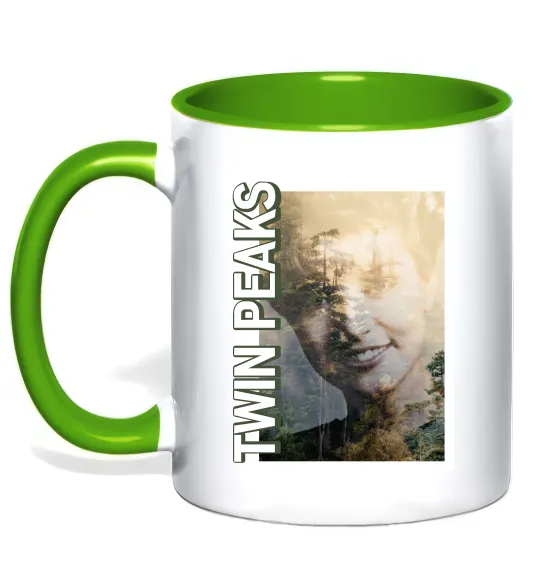 Чашка с цветной ручкой Твін Пікс Лаймовый фото