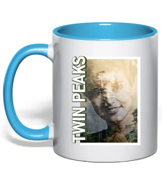 Чашка с цветной ручкой Твін Пікс Голубой фото