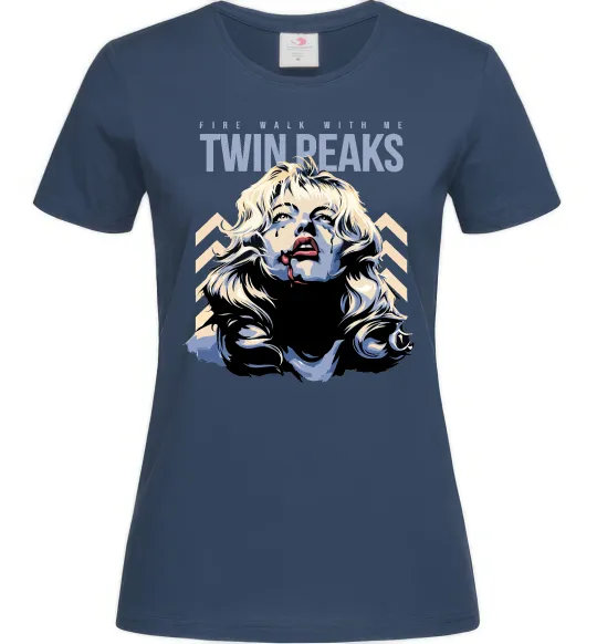 Женская футболка Fire with me Twin Peaks Темно-синий фото