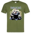 Мужская футболка Fire with me Twin Peaks Оливковый фото