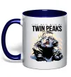 Чашка з кольоровою ручкою Fire with me Twin Peaks Глибокий темно-синій фото
