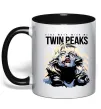 Чашка з кольоровою ручкою Fire with me Twin Peaks Чорний фото