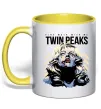 Чашка з кольоровою ручкою Fire with me Twin Peaks Лимонний фото