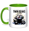 Чашка з кольоровою ручкою Fire with me Twin Peaks Лаймовий фото