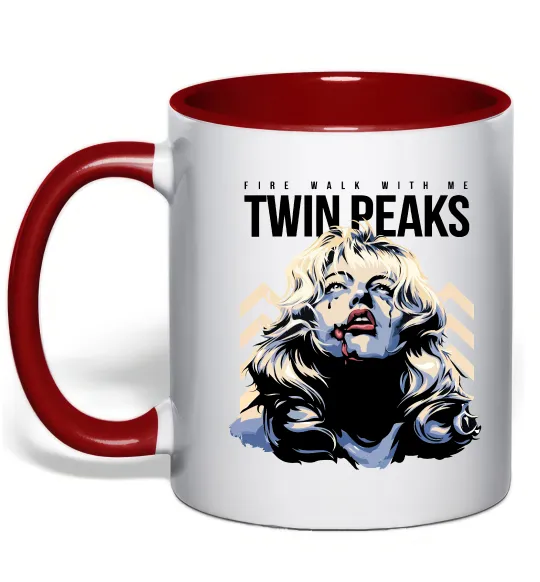 Чашка з кольоровою ручкою Fire with me Twin Peaks Червоний фото