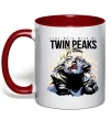 Чашка з кольоровою ручкою Fire with me Twin Peaks Червоний фото