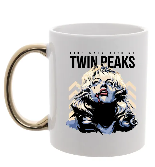 Чашка з кольоровою ручкою Fire with me Twin Peaks Золото фото