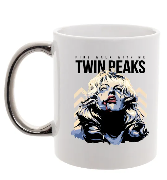 Чашка з кольоровою ручкою Fire with me Twin Peaks Срібло фото