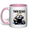 Чашка з кольоровою ручкою Fire with me Twin Peaks Ніжно рожевий фото