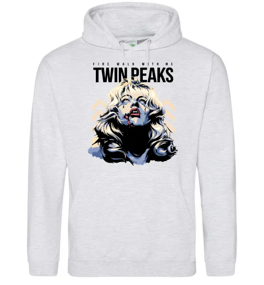 Жіноча толстовка (худі) Fire with me Twin Peaks Сірий меланж фото
