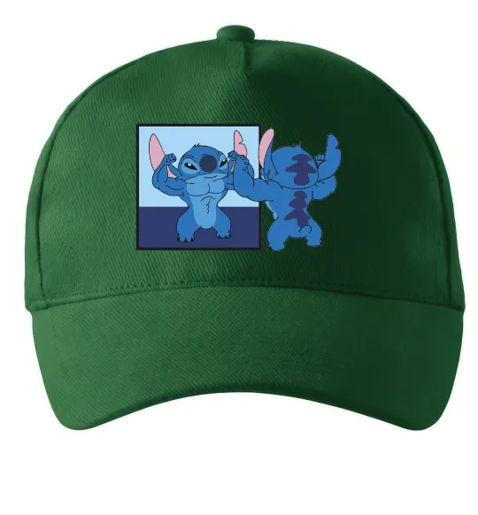 Кепка Стіч у дзеркалі Темно-зеленый фото