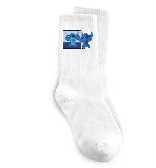 Носки Стіч у дзеркалі Белый фото