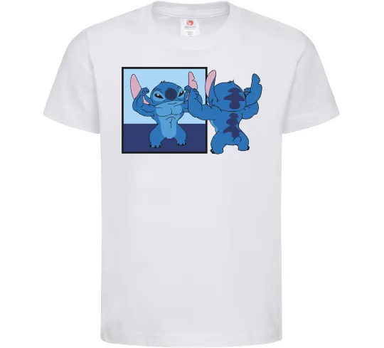 Детская футболка Стіч у дзеркалі Белый фото