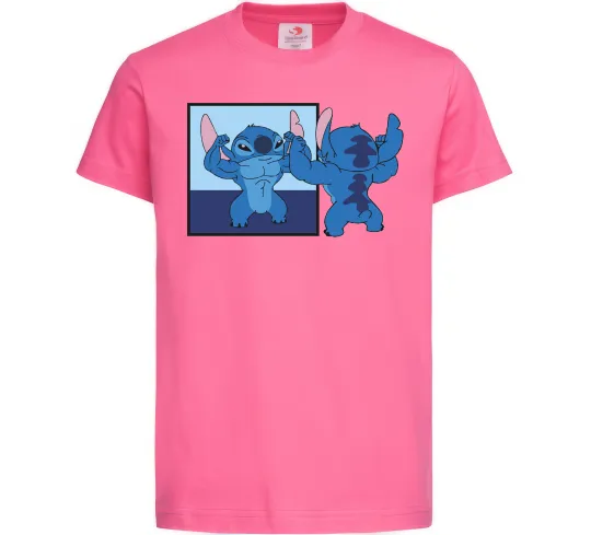 Детская футболка Стіч у дзеркалі Ярко-розовый фото