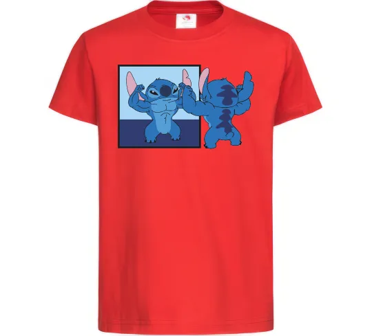 Детская футболка Стіч у дзеркалі Красный фото