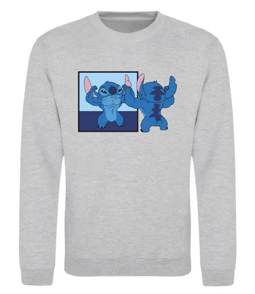 Свитшот Стіч у дзеркалі Серый меланж фото