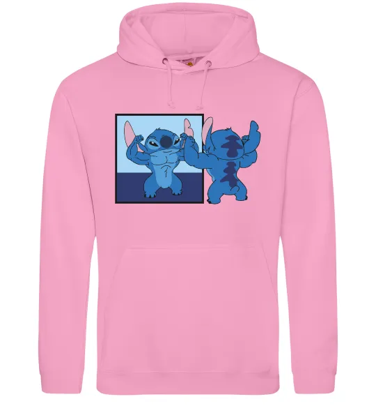 Мужская толстовка (худи) Стіч у дзеркалі Розовый фото