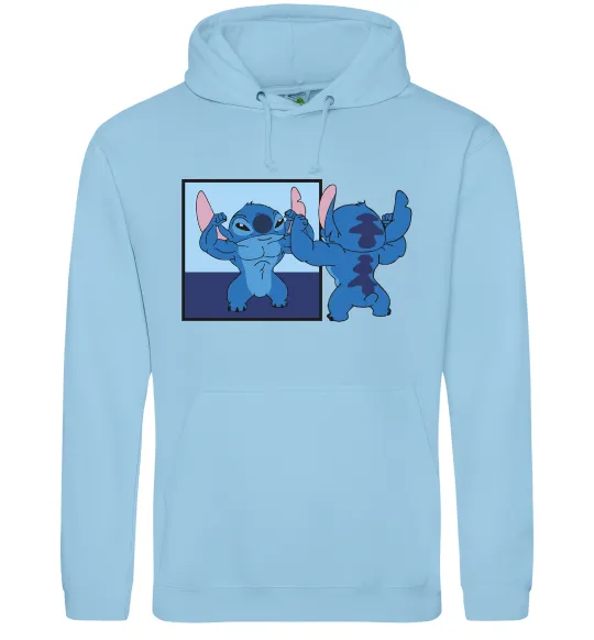 Мужская толстовка (худи) Стіч у дзеркалі Голубой фото