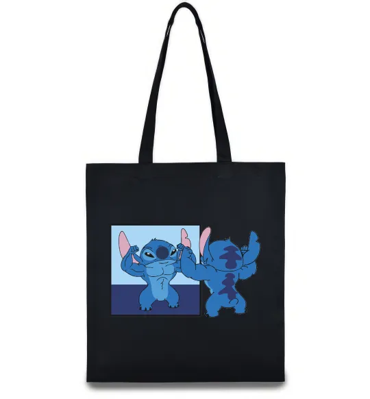 Еко-сумка Стіч у дзеркалі Чорний фото