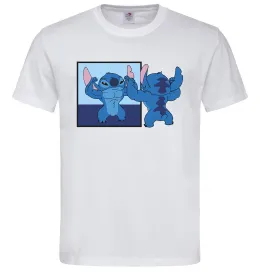 Мужская футболка Стіч у дзеркалі Белый фото